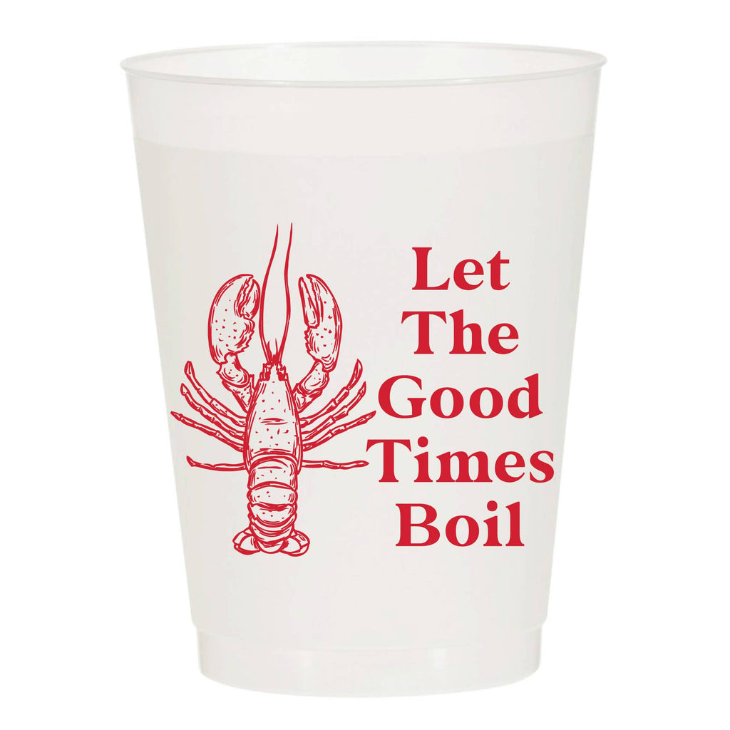 Let the Good Times Boil Crawfish Frosted Cups - Boil: Pack of 6